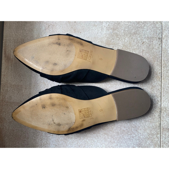 J.Crew Pointed Toe Slip-On Loafers Black Suede Knotted 9 Preppy Yacht City Luxe - Picture 4 of 9